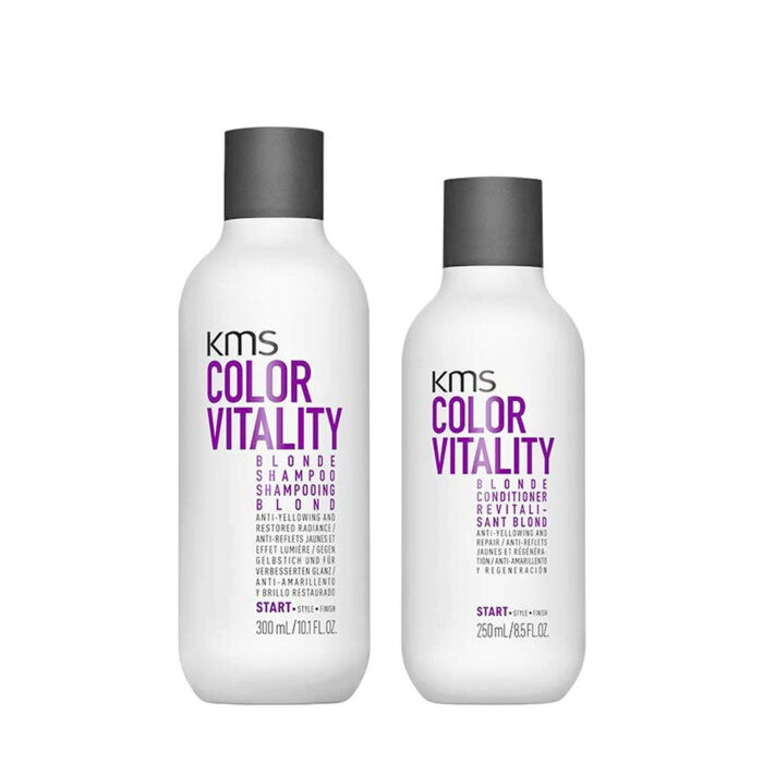 KMS Color Vitality Blonde Shampoo 300ml Conditioner 250ml - shampoo e balsamo Antigiallo